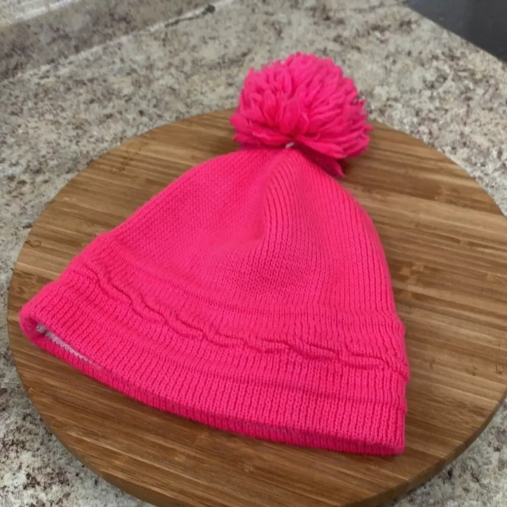 Wigwam Pom pink beanie vintage 100% wool hat - Picture 3 of 5